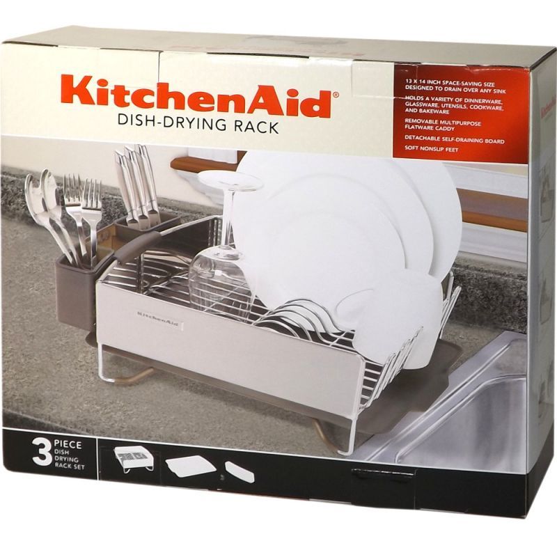 Kitchen Aid ディッシュ ドライング ラック 海外限定品（グレー）
