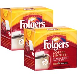 画像1: キャンプ、アウトドアに便利なティバッグタイプ！Folgers フォルジャーズ　コーヒーシングル クラシックロースト　2箱