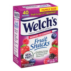 画像1: 天然果汁とビタミンたっぷりのグミキャンディ！ Welch's ウェルチフルーツスナック（ベリーズインチェリーズ）40袋入