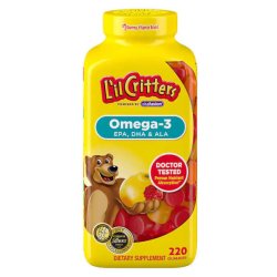 画像1: お子さんが食べやすいグミタイプ！ L'il Critters 子供用 オメガ３ ガミーフィッシュ グミキャンディー 200粒