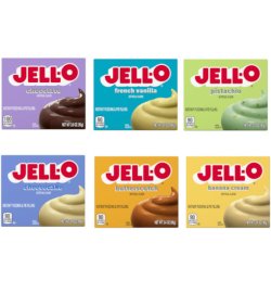 画像1: 冷たい牛乳と混ぜるだけ！(砂糖入り）Jell-O ジェロー インスタントプディング＆パイフィリングミックス 6種類セット