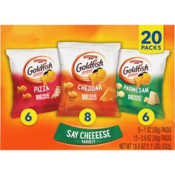 画像1: ３種類が入った２０パック！ Pepperidge Farm ゴールドフィッシュ セイ・チーズ バラエティパック （チェダー・ピザ・パルメザン）20個入り
