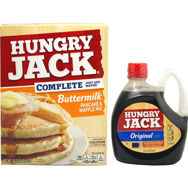 水を加えるだけ Hungry Jack ハングリージャック パンケーキミックス シロップセット