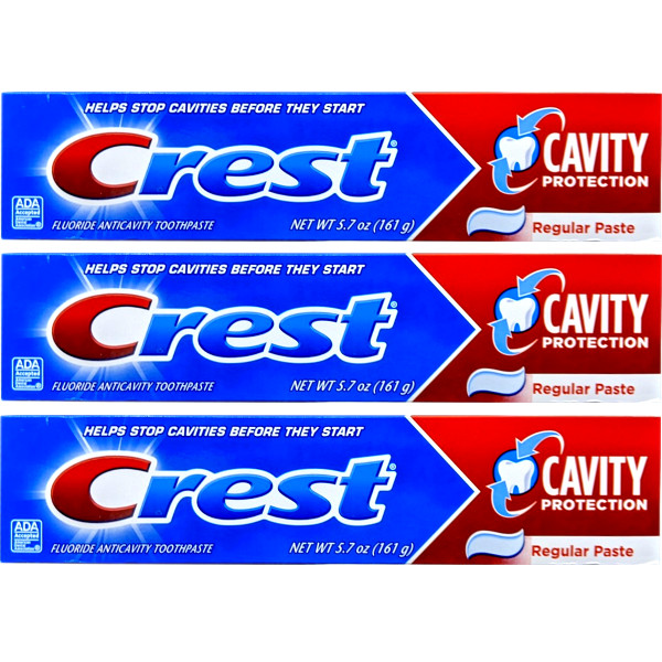 フッ素配合で虫歯予防！Crest クレスト  キャベティ プロテクション 歯磨き粉 3本セット