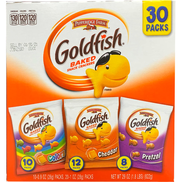 Pepperidge Farm ペパリッジファーム ゴールドフィッシュ クラッシク ミックス クラッカー バラエティボックス 30袋入り