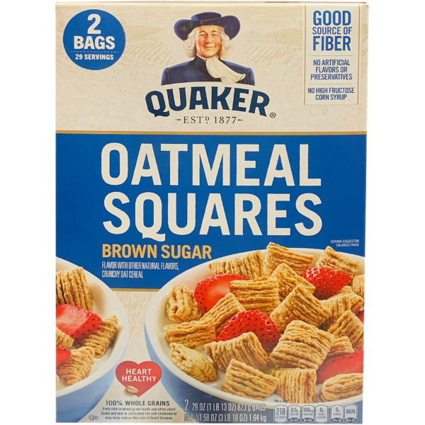 Quaker クエーカー オートミールスクエアーズ（ブラウンシュガー）シリアル 1.64kg