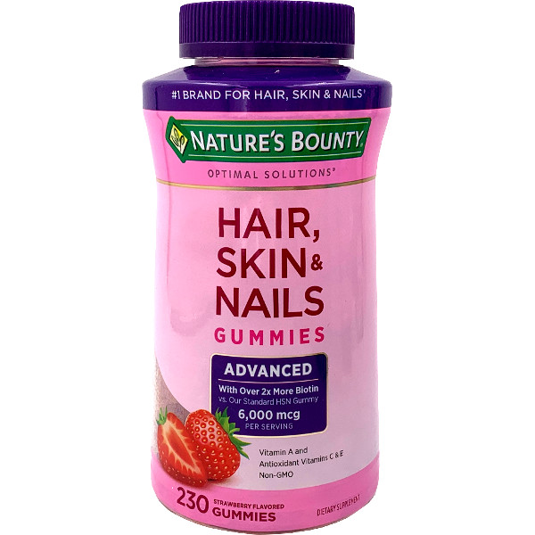 髪、お肌、爪のために！Nature's Bounty ネーチャーズバウンティ ヘアー、スキン＆ネイル グミ 230粒