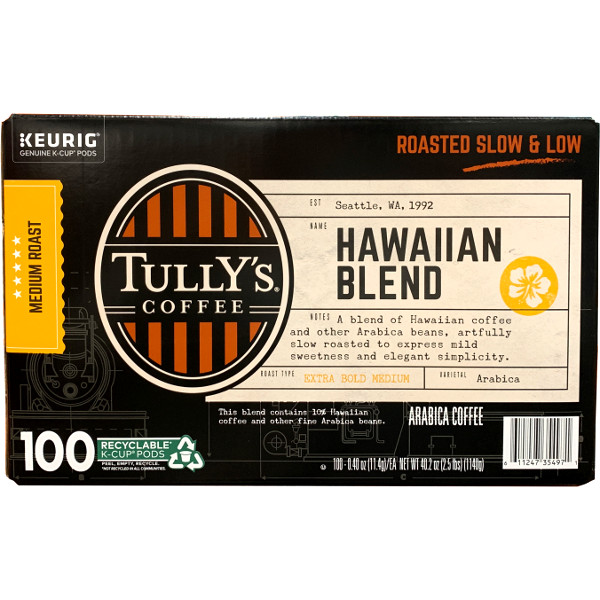 いつも淹れたてのタリーズ！Tully's Coffee タリーズコーヒー ハワイアンブレンド Kカップ 100ポッド