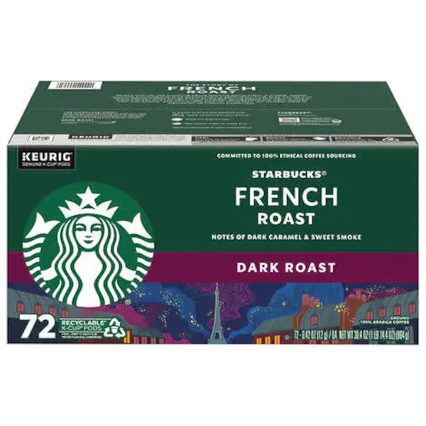 ダークローストの深い味わい！Starbucks  スターバックス フレンチロースト  K-Cup 72個 Keurig キューリグ