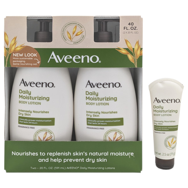 乾燥気味なお肌にたっぷりの潤いを！Aveeno  アビーノ デイリー モイスチャー ローション（591ml x 2本+71g）