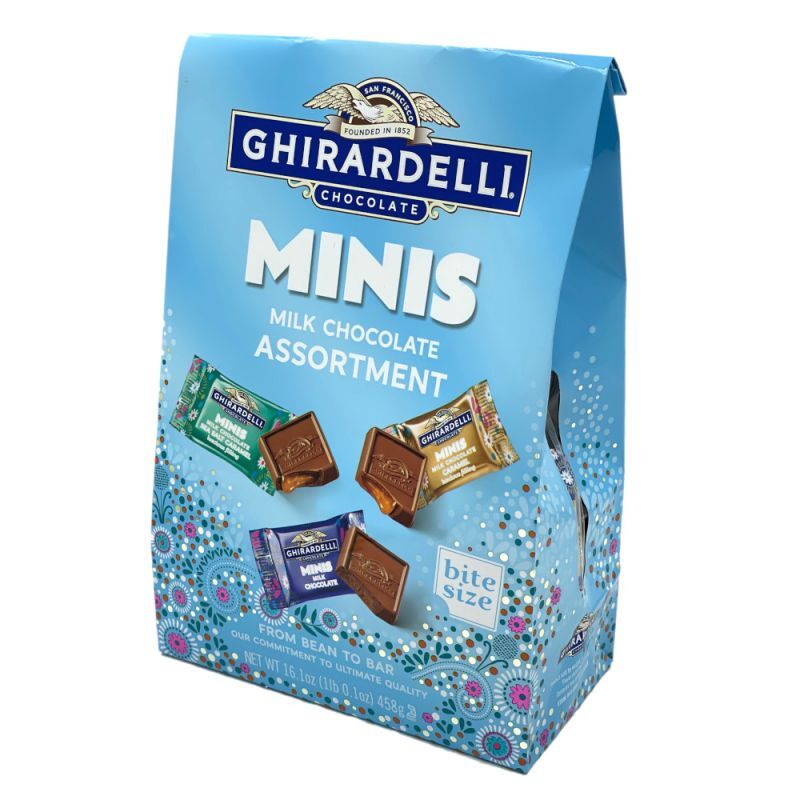 バイトサイズが44個！Ghirardelli ギラデリ ミニズ ミルク チョコレート スプリントアソートメント 351.2g