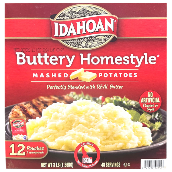 付け合わせに困った時に便利！IDAHOAN アイダホアン バターミルクスタイル インスタント マッシュポテト 12パック 