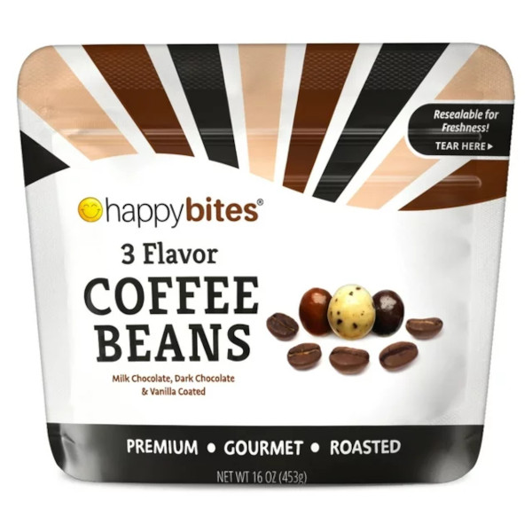 コーヒー好きな人のためのチョコ！Happy Bites ハッピーバイト３フレーバー コーヒービーン チョコレート 453g