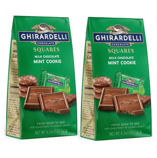 ギラデリチョコレート Ghirardelli スクエアーズ ミルクチョコレート ミント クッキー  2個