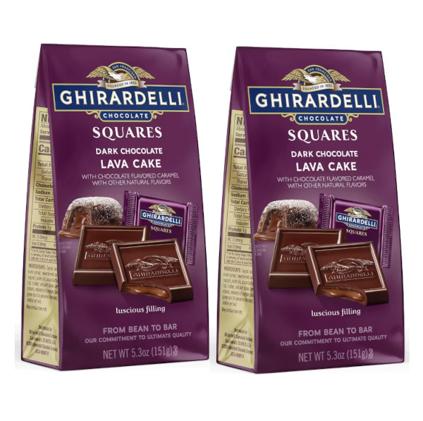 デザートのような幸せに包まれる！Ghirardelli ギラデリ ラバケーキ スクエアーズ ダークチョコレート  2個