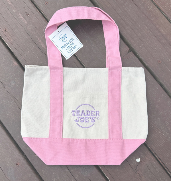 Trader Joe's トレーダージョーズ ミニ パステル キャンバス トート バッグ （デリケートピンク）