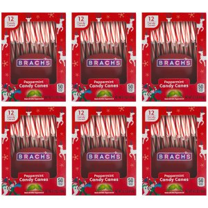 画像: クリスマスを祝う杖の形のキャンディ！Brach's ペパーミント キャンディーケーン 6箱（72本）