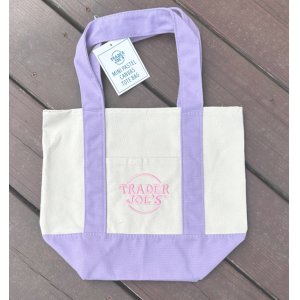 画像: Trader Joe's トレーダージョーズ ミニ パステル キャンバス トート バッグ （ラブリーラベンダー）