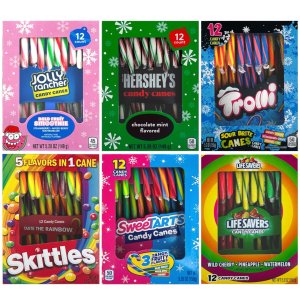 画像: カラフルを楽しめる! クリスマスのお菓子 キャンディーケーン バラエティ 6箱