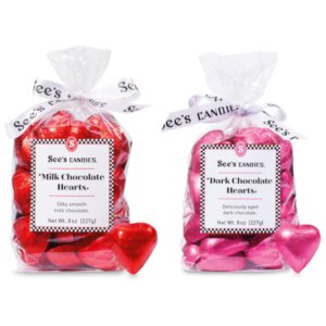 画像: ちょっとしたギフトやシェア用に！See's  バレンタイン ハート ミルク＆ダーク チョコレート  2個