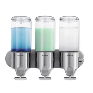 画像: お風呂がすっきり片付く！Simplehuman シンプルヒューマン ウォールマウント トリプルディスペンサー