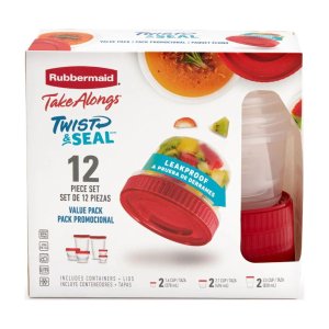 画像: 回して開けるから開けやすい！Rubbermaid ラバーメイド  テイクアロング 食品保存容器 ６個セット (合計12ピース）