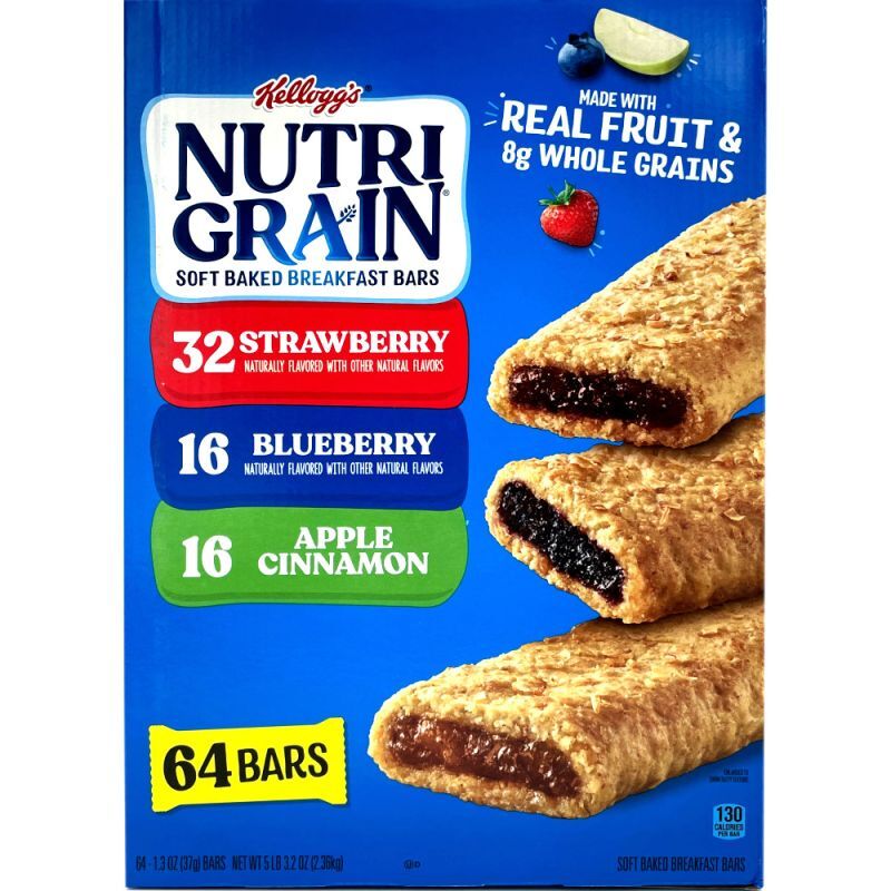 画像1: 簡単な栄養補給に！Nutri-Grain ケロッグ ニュートリ グレイン シリアルバー 64個