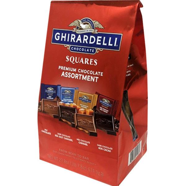 画像1: 46個入！ミルクもダークもキャラメルも試せる！Ghirardelli ギラデリ スクエアーズ プレミアム チョコレート アソートメント 674.9g