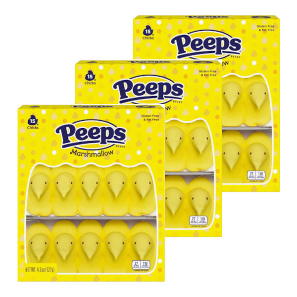 画像1: イースターの定番！Peeps イースター カラーマシュマロ ひよこ（イエロー15個）3個