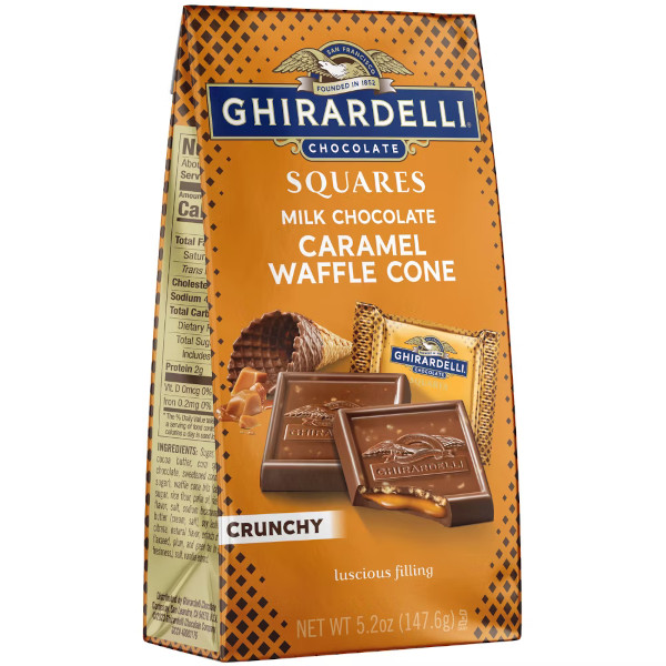 画像4: ワッフルのサクサクがおいしいミルクチョコ！Ghirardelli ミルクチョコレートキャラメルワッフルコーンスクエア  2個
