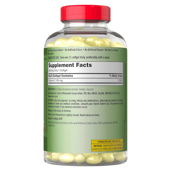 画像2: 細胞の健康と免疫システムをサポート！ビタミンE 180mg (400IU) 500ソフトジェル  米カークランド社