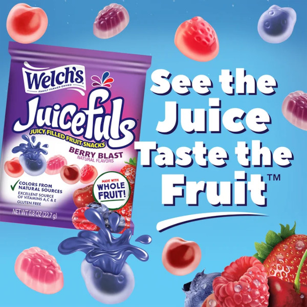 画像4: ジュースが飛び出すグミトリート！Welch's ウェルチズ ジュースフル ベリーブラスト＆アイランドスプラッシュ 20袋