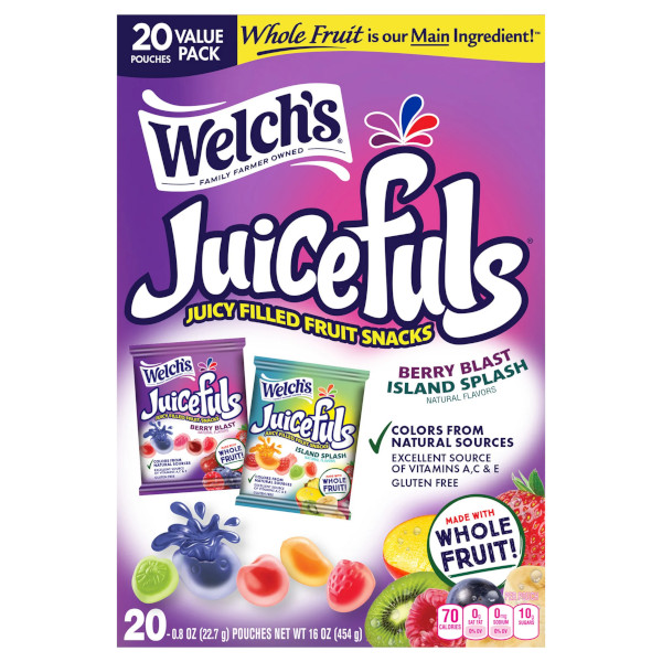 画像2: ジュースが飛び出すグミトリート！Welch's ウェルチズ ジュースフル ベリーブラスト＆アイランドスプラッシュ 20袋