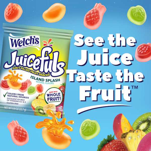 画像5: ジュースが飛び出すグミトリート！Welch's ウェルチズ ジュースフル ベリーブラスト＆アイランドスプラッシュ 20袋
