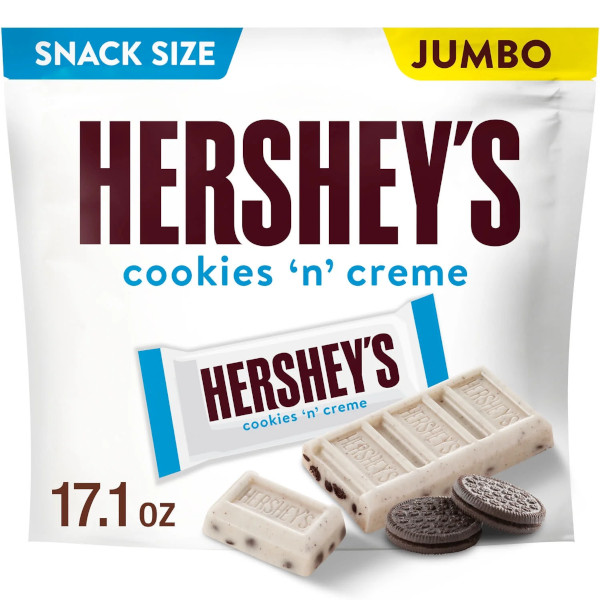 画像1: ホワイトチョコの中にサクサクのクッキー！Hershey's ハーシーズ クッキー＆クリーム チョコレートバー スナックサイズ 484g