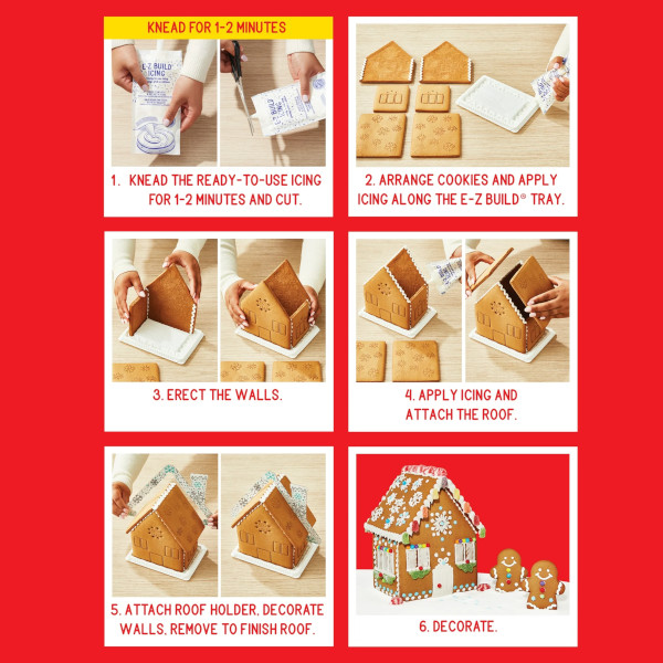 画像4: ナッツフリーで安心！お菓子の家 スノーフレーク ジンジャーブレッド クッキーキット 974g