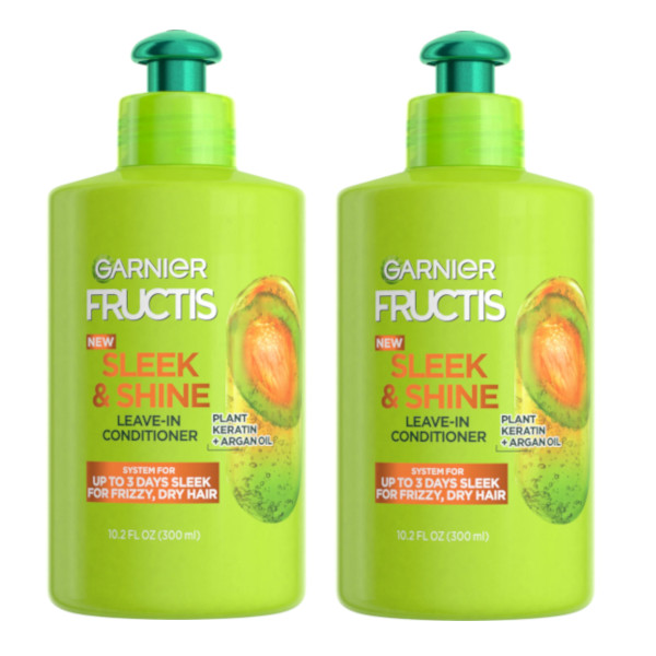 画像1: アルガンオイルで髪に潤いを！Garnier Fructis スリーク＆シャイン リーブイン コンディショナー 300mL 2個