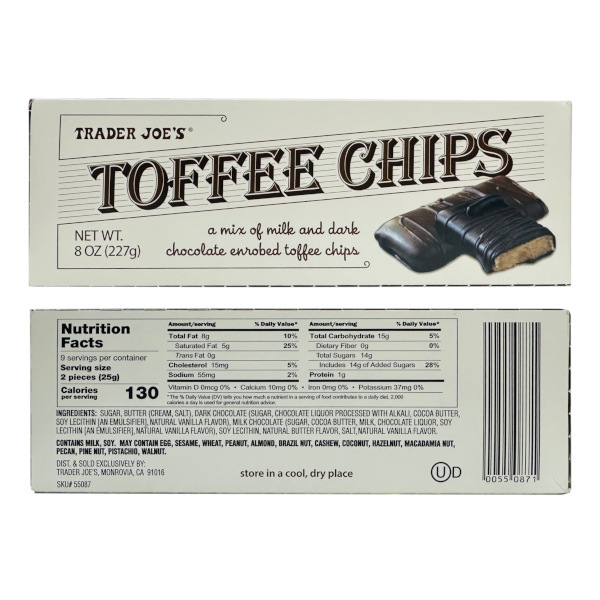画像2: Trader Joe's トレーダージョーズ トフィーチョップス 2箱