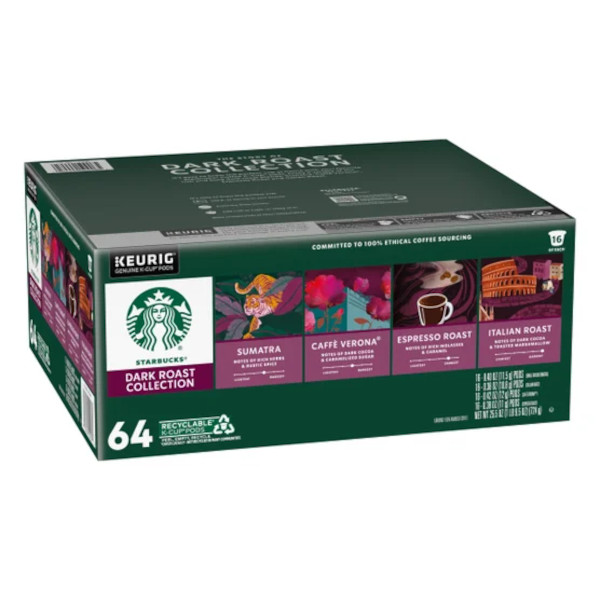 画像1: ダーク系の4種類が楽しめる！Starbucks スターバックス ダークローストバラエティ K-Cup 64個