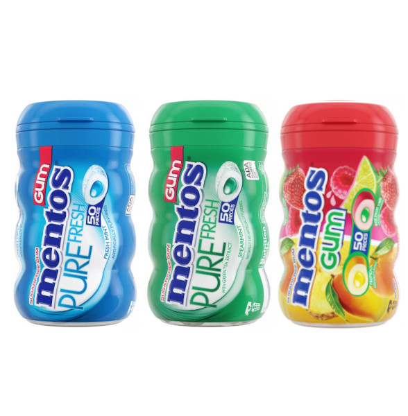 画像1: 新しいフレーバーも入った！ mentos メントス ガム 3個 アメリカ版