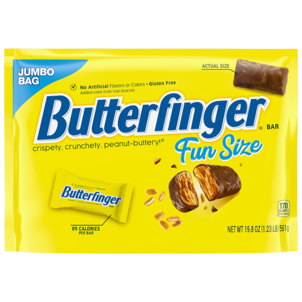 画像1: エネルギー補給にぴったりのバイトサイズが30個！ Butterfinger バターフィンガー ファンサイズ ジャンボパック 561ｇ